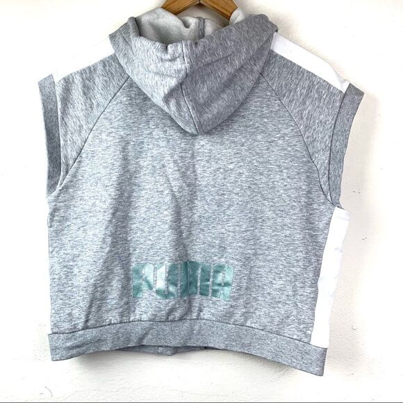 Vintage 90’s Y2K Puma Classics Sleeveless Logo T7 Hoodie Sweater Size Medium - Picture 9 of 9